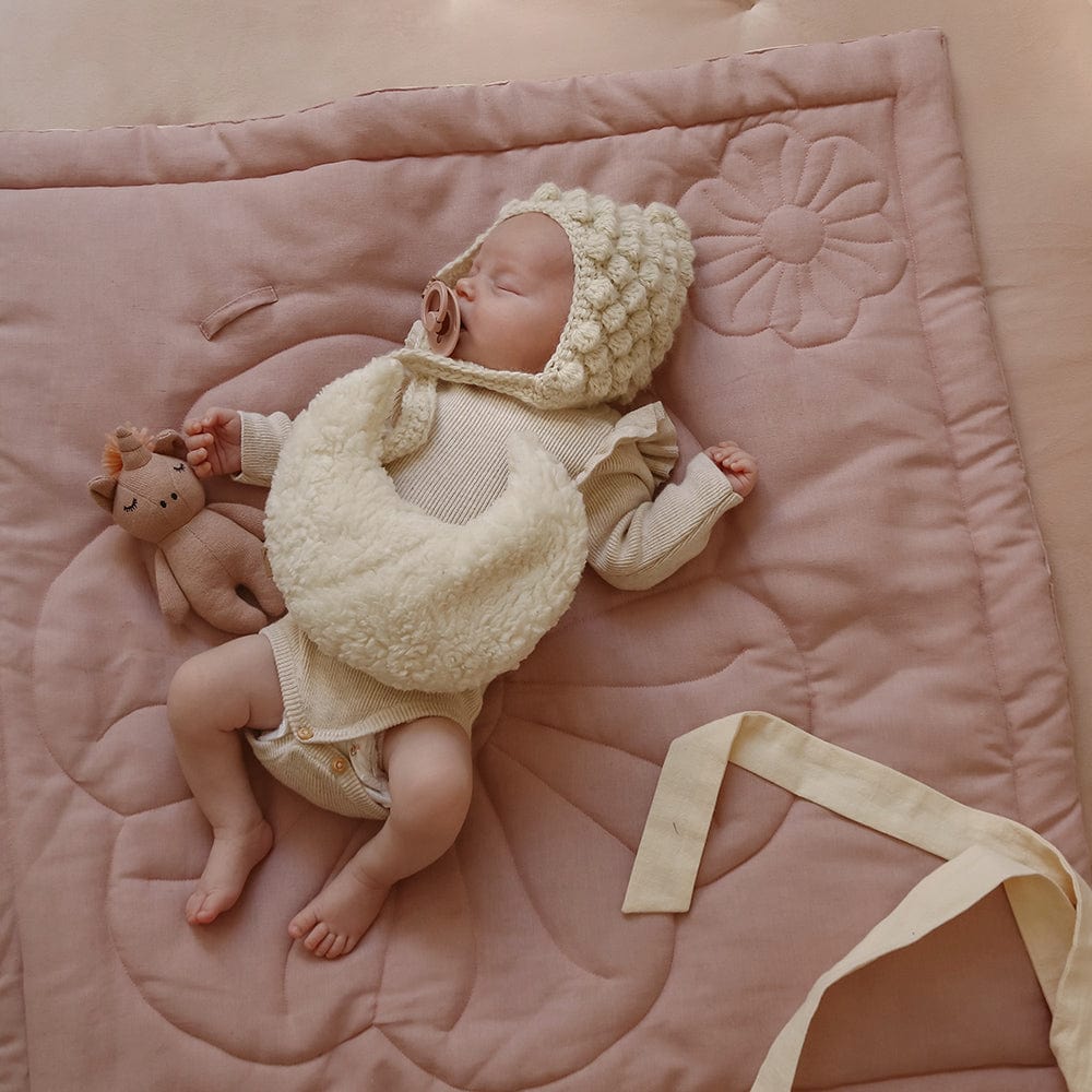 Linen Bloom Baby Horn Powder Pink - Light Pink - Stylemykid.com