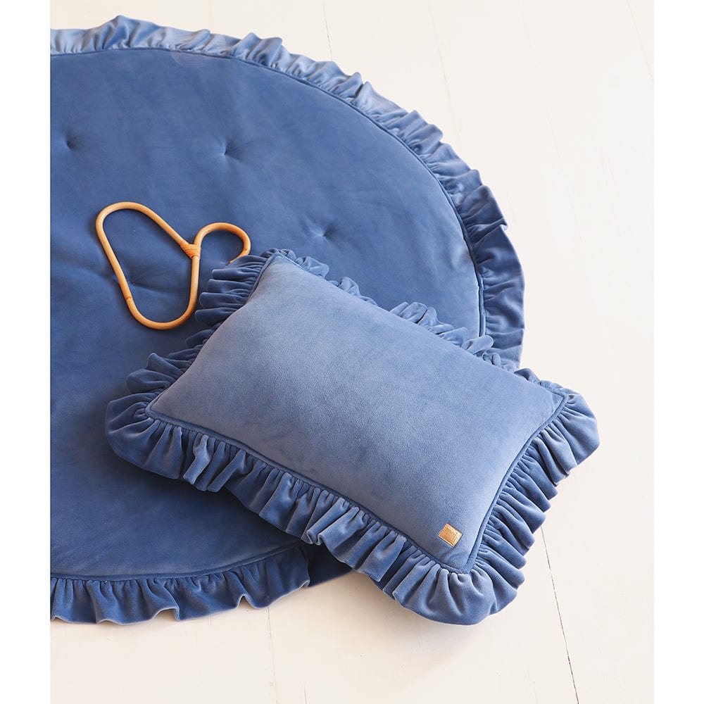 Soft Velvet Mat With Frill Sapphire - Dark Blue - Stylemykid.com