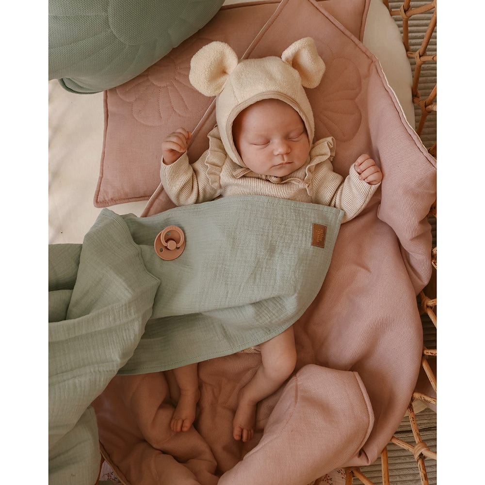 Organic Muslin Swaddle Blanket For Baby By Moi Mili Mint