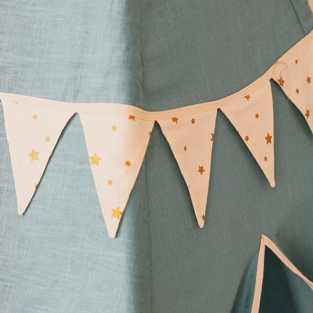 Gold Star Teepee Tent With Garland - Blue - Stylemykid.com