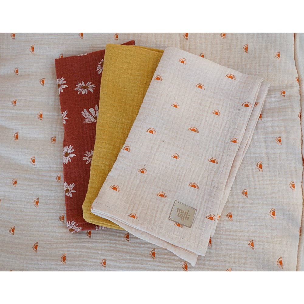 Organic Muslin Nappy For Baby By Moi Mili - 2 Pack Ochre