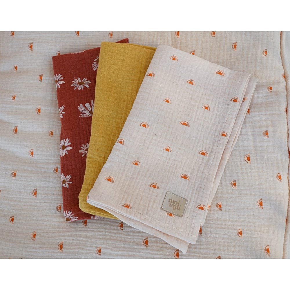 Organic Muslin Nappy For Baby By Moi Mili - 2 Pack Ochre