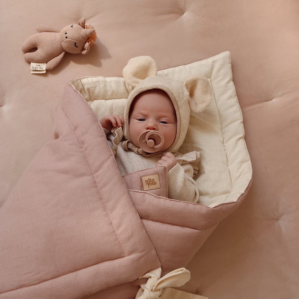 Linen Shell Baby Horn Powder Pink - Light Pink - Stylemykid.com