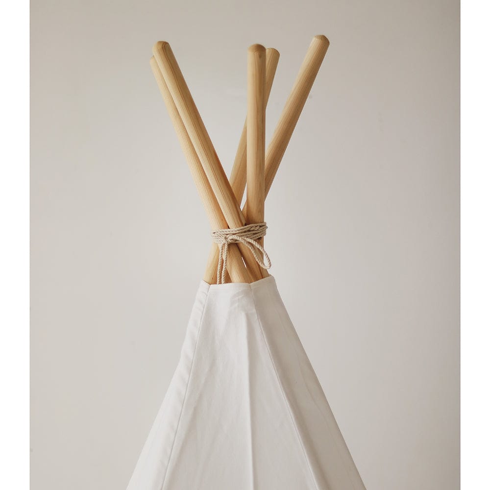 Snow White Teepee And Leaf Mat Set - White - Stylemykid.com