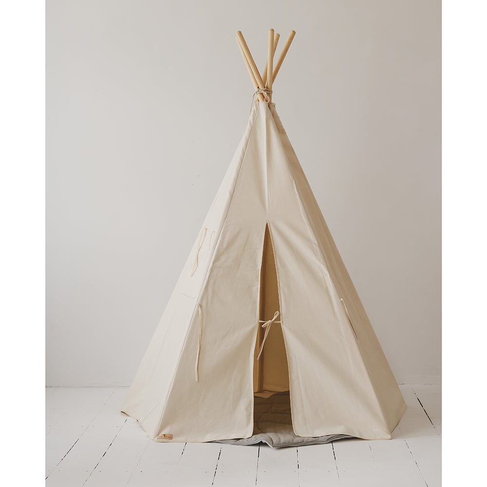 Beige Teepee And Mat Set - Beige, Grey - Stylemykid.com