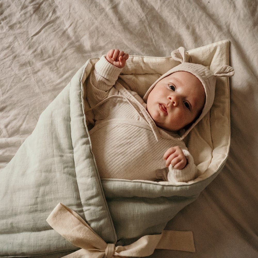 Linen Bloom Baby Horn Mint - Light Green - Stylemykid.com