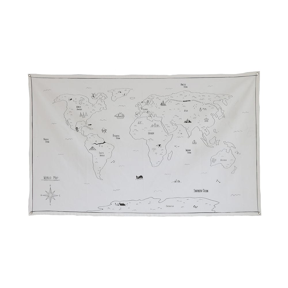 Cotton World Map - Beige - Stylemykid.com