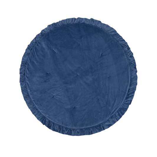 Soft Velvet Mat With Frill Sapphire - Dark Blue - Stylemykid.com