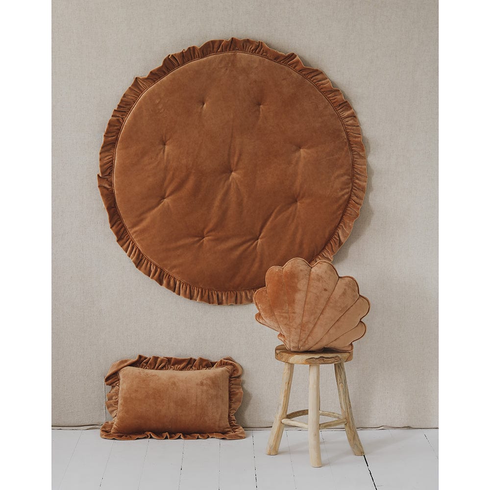 Soft Velvet Mat With Frill Caramel - Brown - Stylemykid.com