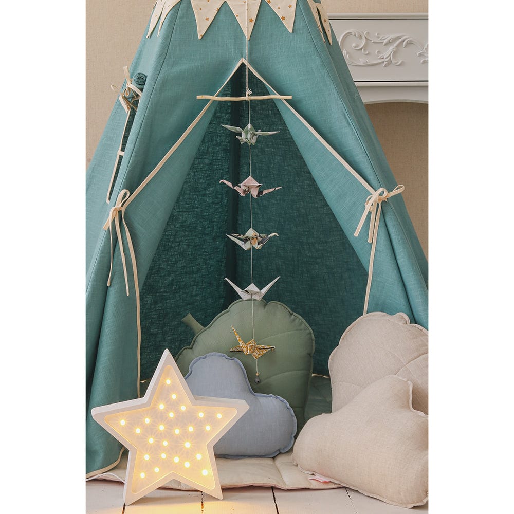 Gold Star Teepee Tent With Garland - Blue - Stylemykid.com