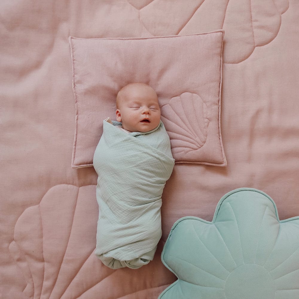 Organic Muslin Swaddle Blanket For Baby By Moi Mili Mint