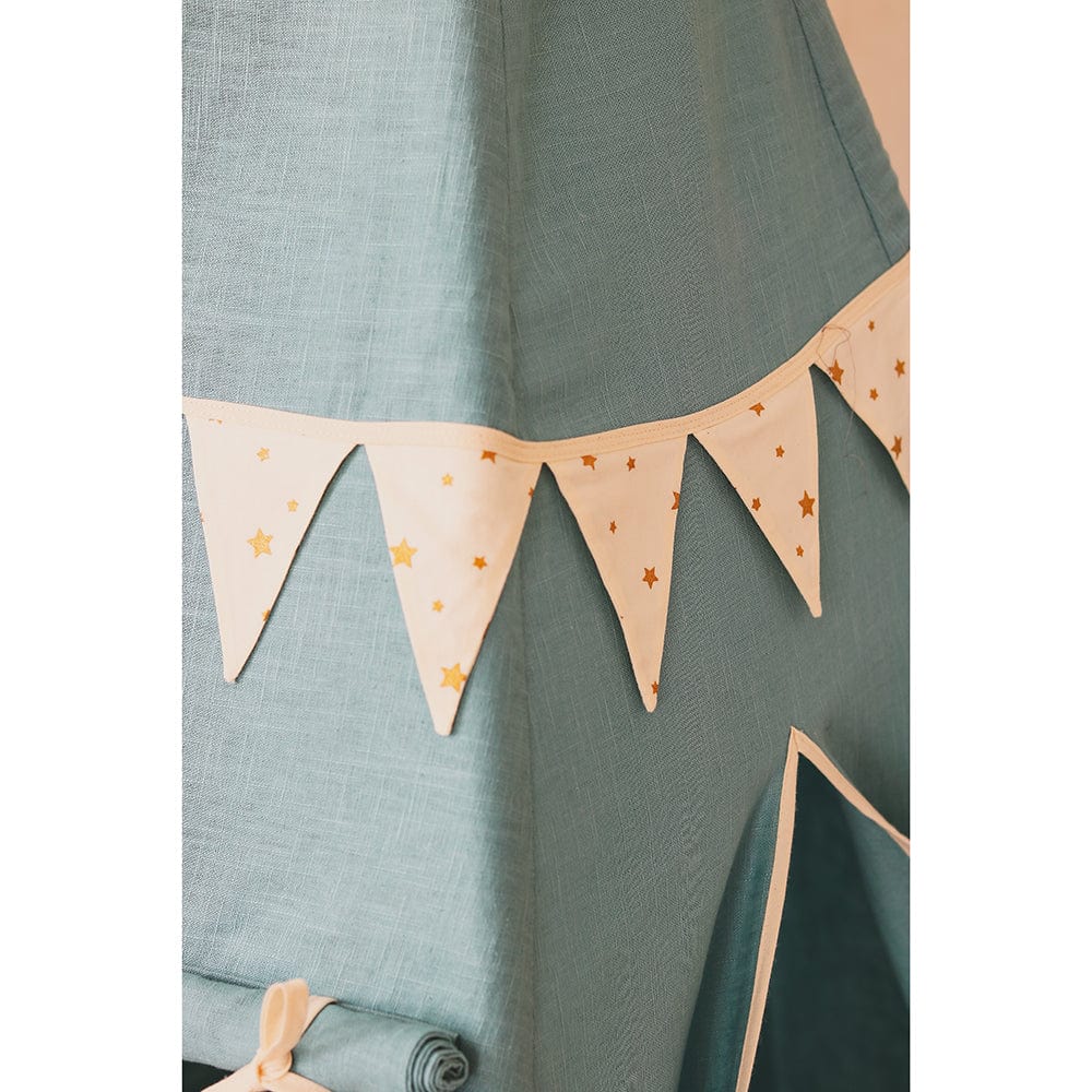 Gold Star Teepee With Garland And Mat Set - Blue, Grey - Stylemykid.com