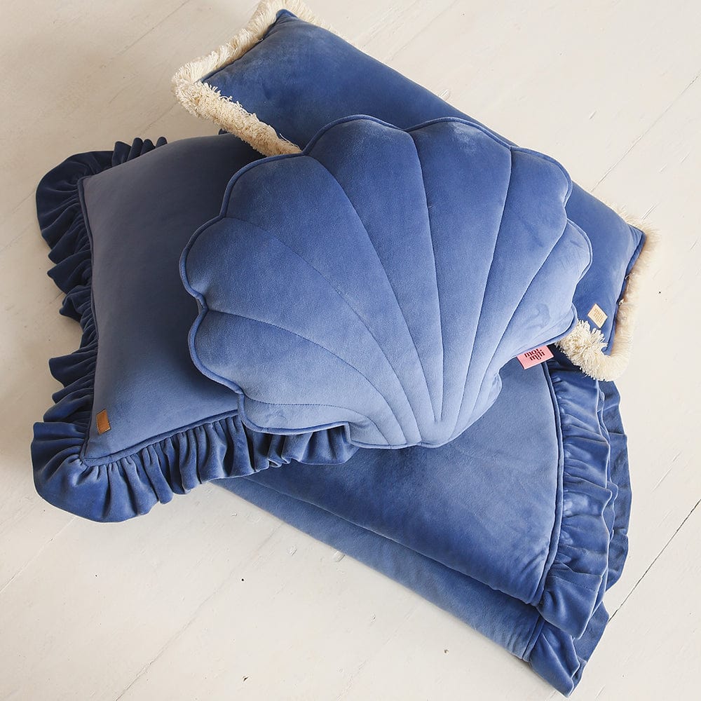 Soft Velvet Mat With Frill Sapphire - Dark Blue - Stylemykid.com
