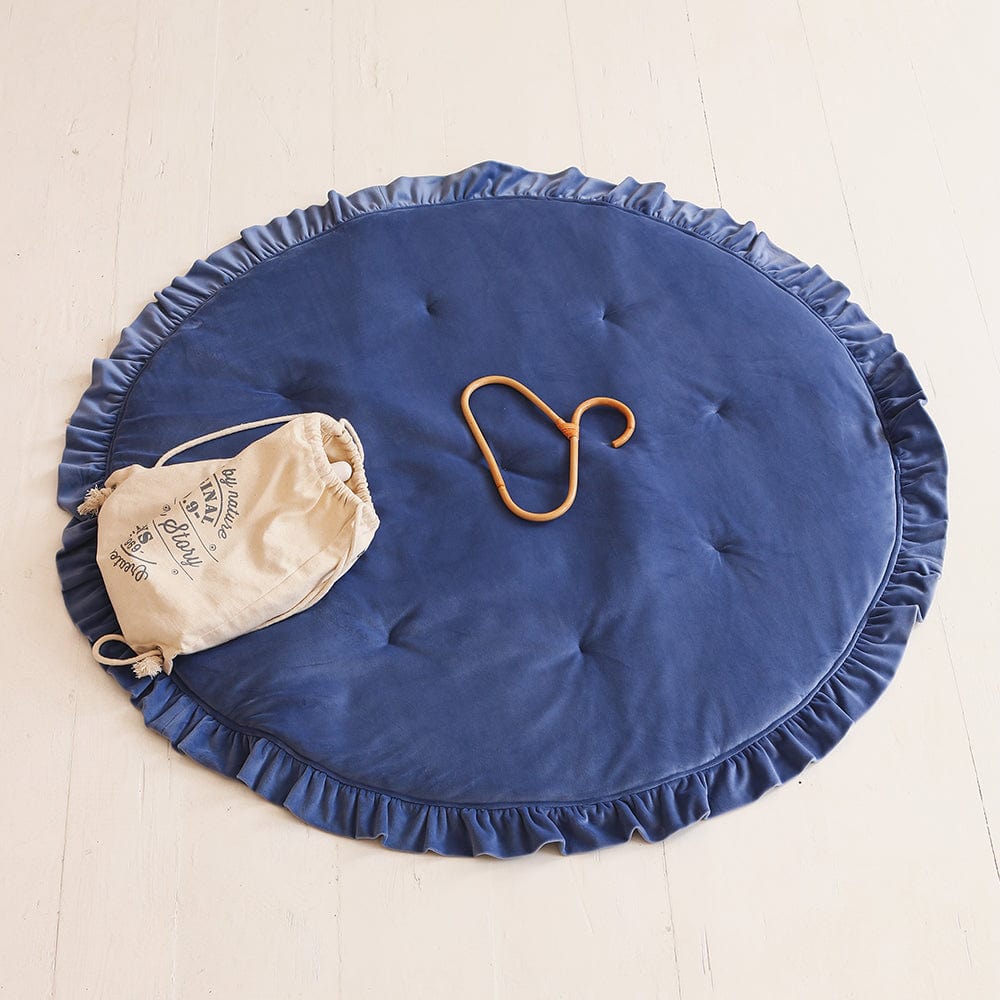 Soft Velvet Mat With Frill Sapphire - Dark Blue - Stylemykid.com