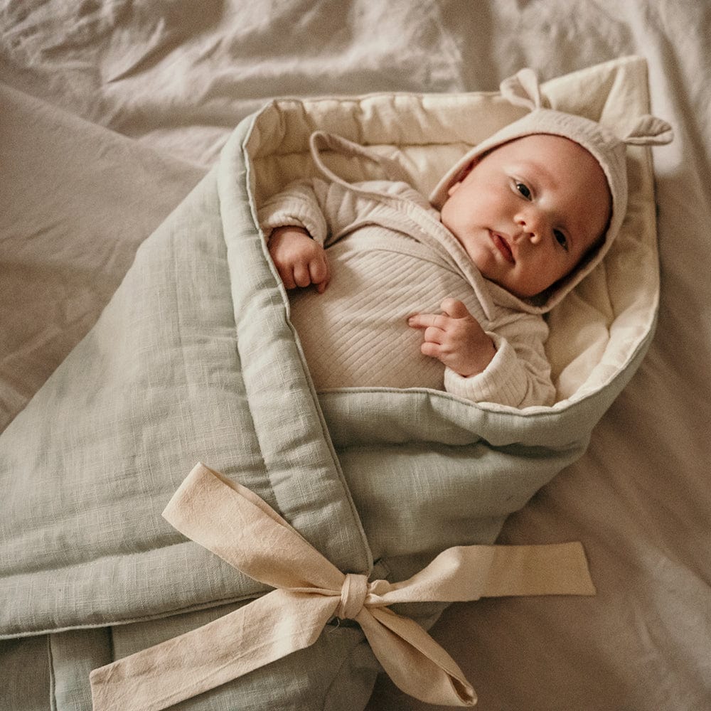 Linen Bloom Baby Horn Mint - Light Green - Stylemykid.com