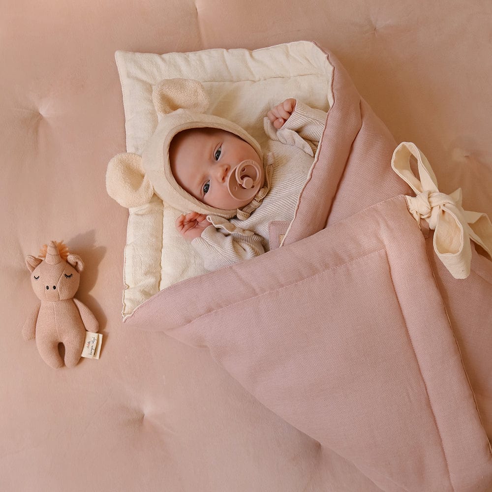 Linen Shell Baby Horn Powder Pink - Light Pink - Stylemykid.com