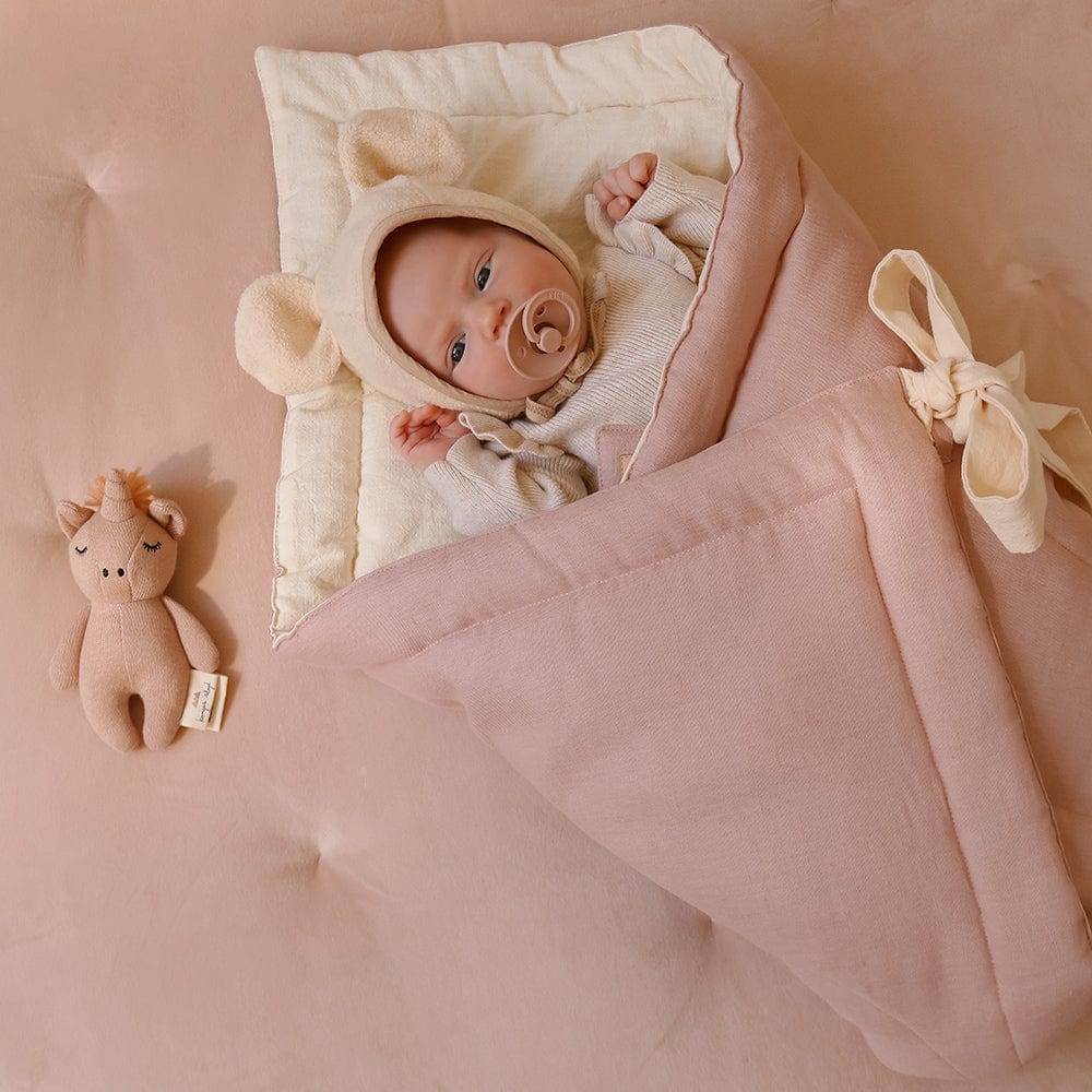 Linen Bloom Baby Horn Powder Pink - Light Pink - Stylemykid.com