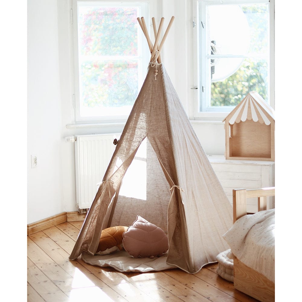 Natural Linen Teepee Tent - Beige - Stylemykid.com