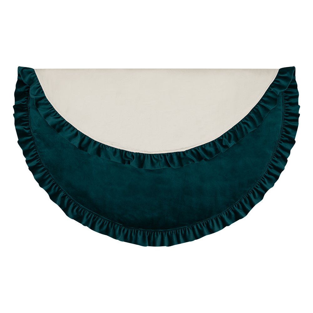 Soft Velvet Mat With Frill Emerald - Dark Green - Stylemykid.com