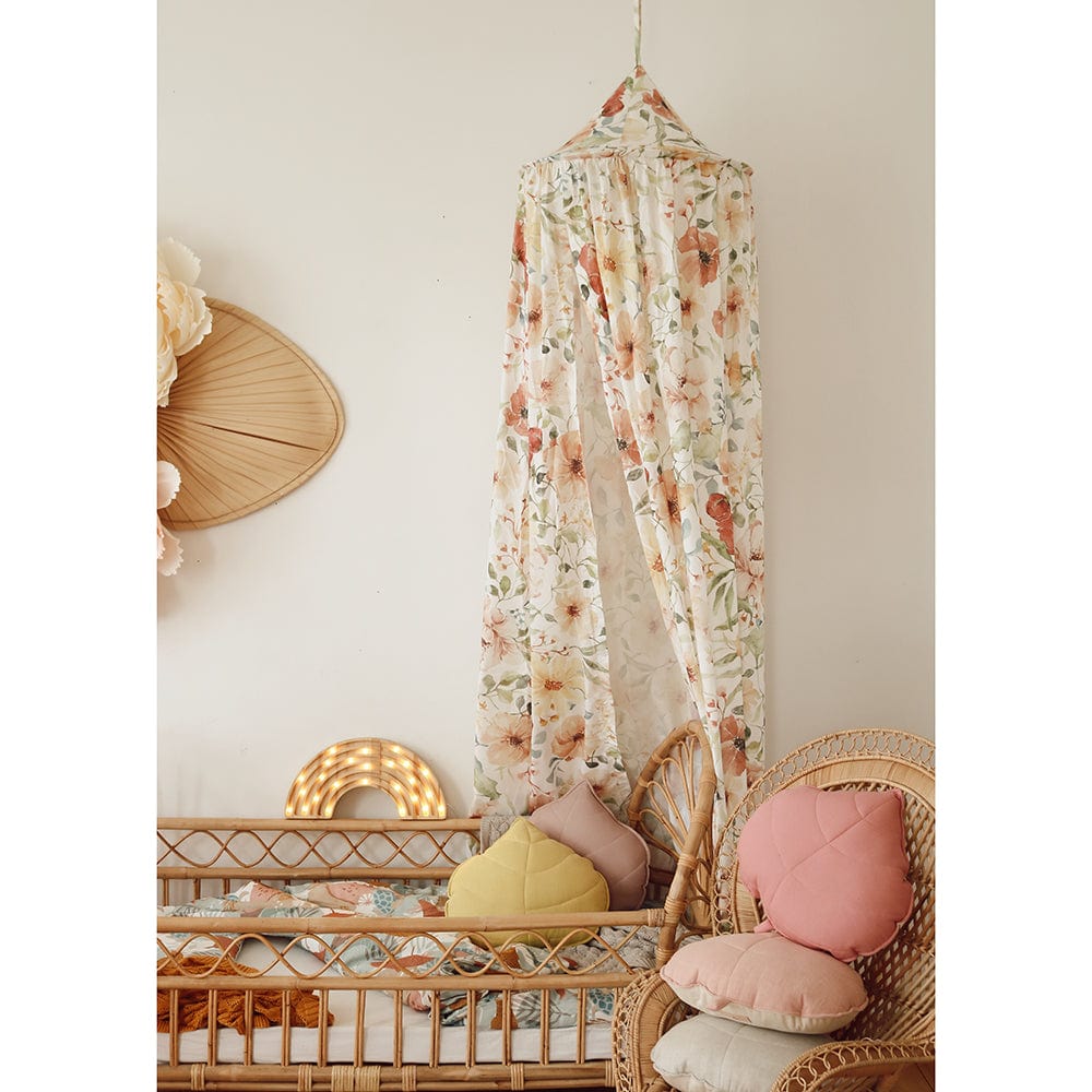 Flower Power Canopy - Beige, Pink, Red. Green - Stylemykid.com