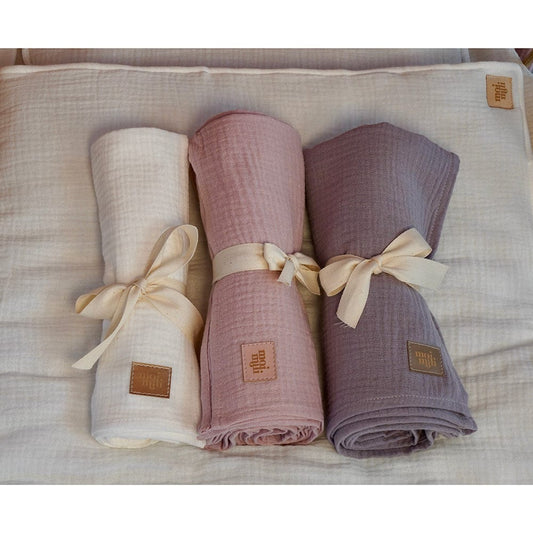 Organic Muslin Swaddle Blanket For Baby By Moi Mili Baby Pink