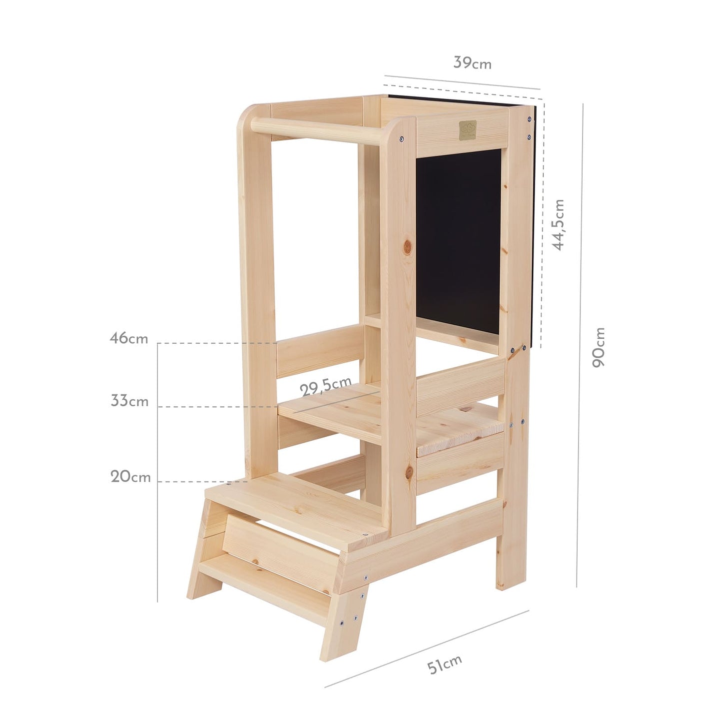 MeowBaby Wooden Kitchen Helper - Learning Tower With Board For Kids