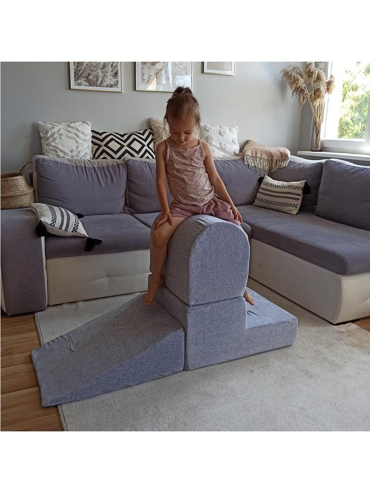 MeowBaby Luxury GREY Foam Soft 3 Piece Play Set (without Ball Pit) (UK and Europe Only) - Stylemykid.com