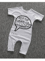 No! Mine!! Black and White Striped Baby Romper Playsuit - Stylemykid.com