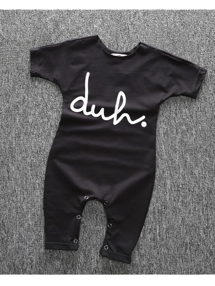 Black Shortie Baby Romper Playsuit - duh! - Stylemykid.com