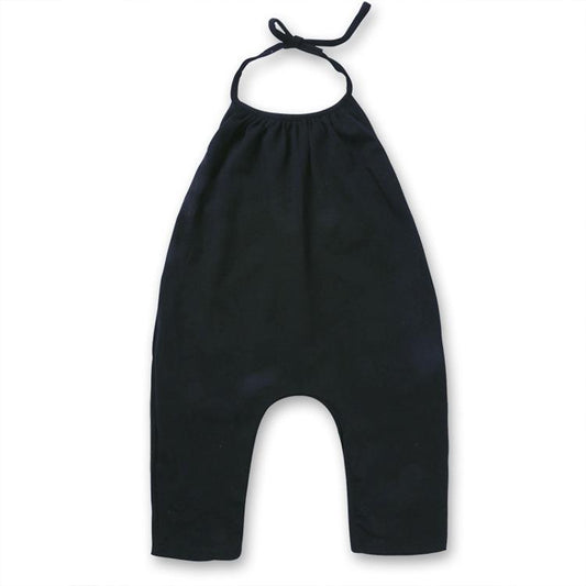 Black Halterneck Girls Sleeveless Playsuit with Pockets 18 to 24 months - Stylemykid.com