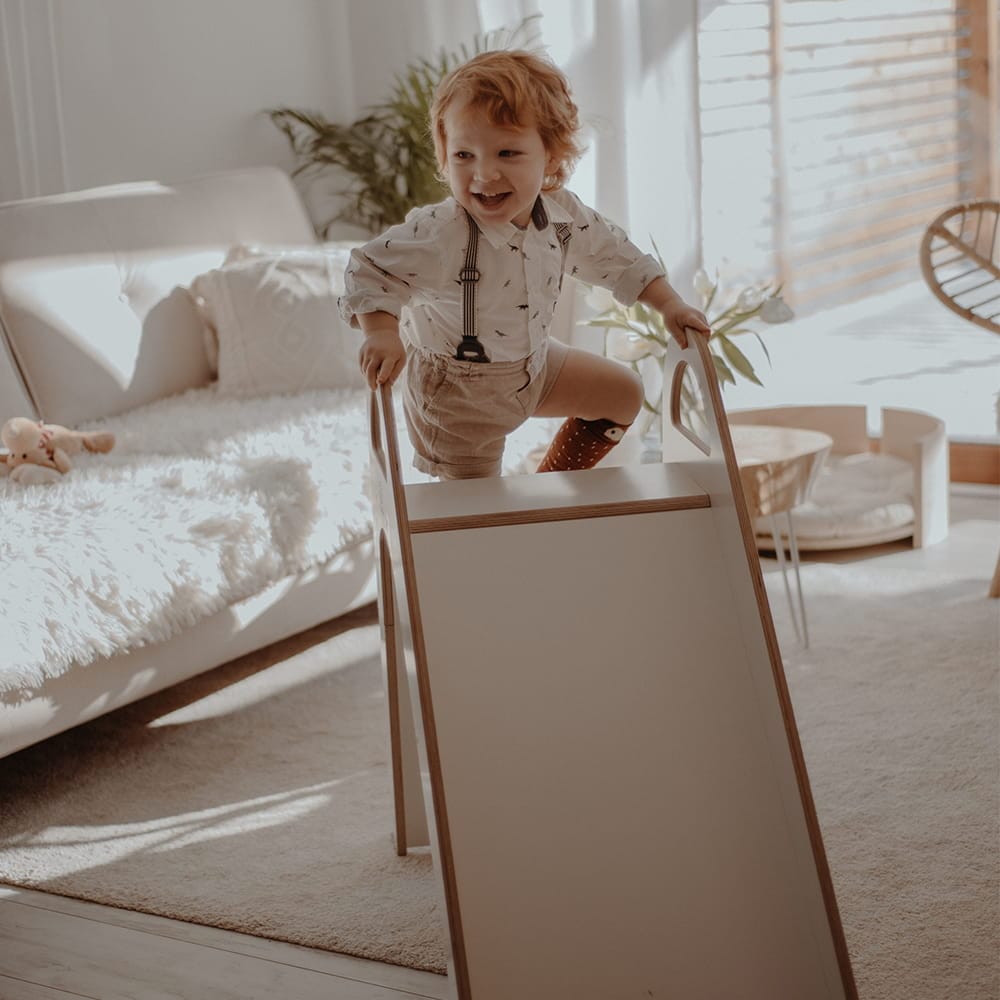 Wooden Indoor Slide for Kids By MeowBaby White