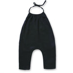 Black Halterneck Girls Sleeveless Playsuit with Pockets 18 to 24 months - Stylemykid.com