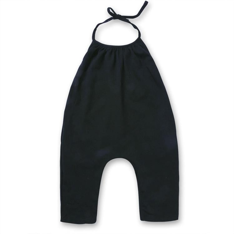 Black Halterneck Girls Sleeveless Playsuit with Pockets 18 to 24 months ...