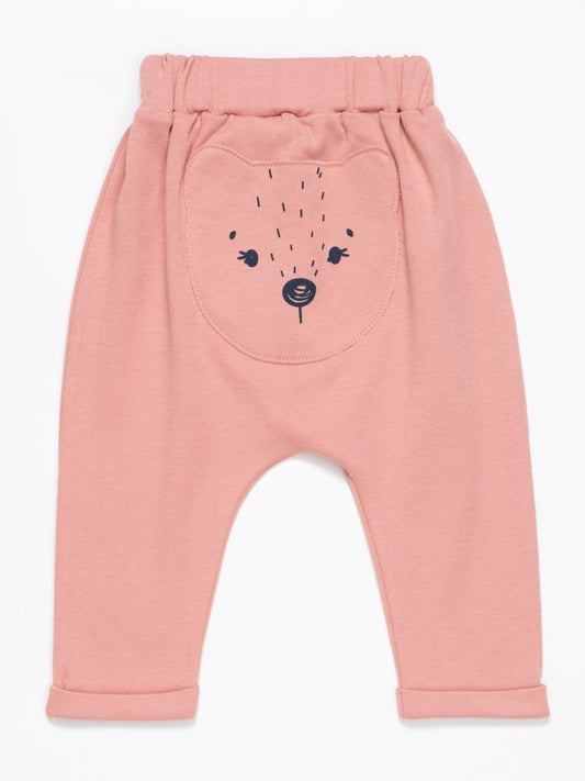 Artie - Princess Bear - Baby Girl Pink Interlock Cotton Bottoms with Bear Bum! Newborn to 3 months - Stylemykid.com