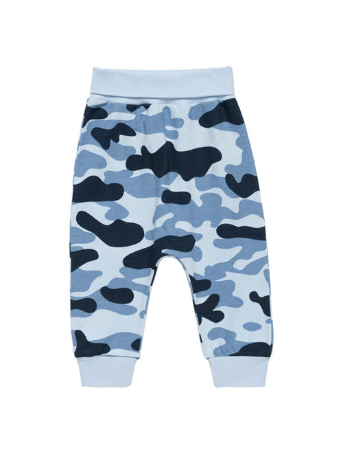 Artie - Blue Camouflage Patterned Baby Leggings 9 to 18 Months - Stylemykid.com