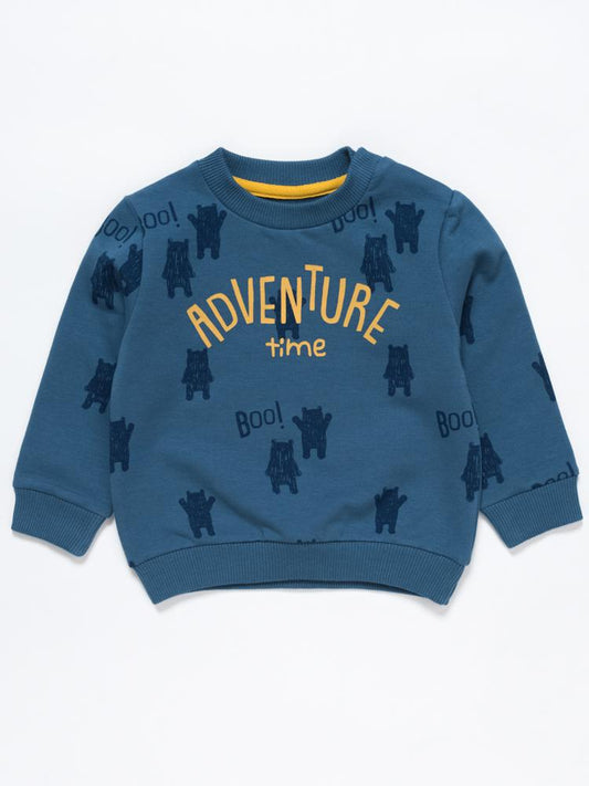 Artie - Adventure Time Boys Blue French Terry Sweatshirt - Bear Boo 3 to 4 years - Stylemykid.com