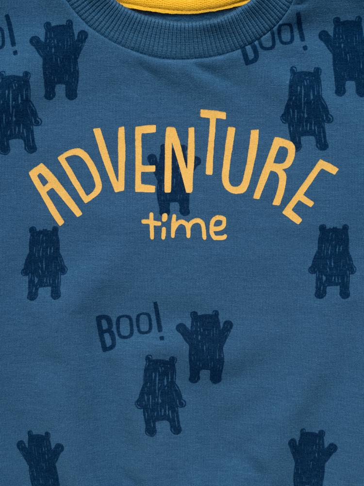 Artie - Adventure Time Boys Blue French Terry Sweatshirt - Bear Boo 3 to 4 years - Stylemykid.com