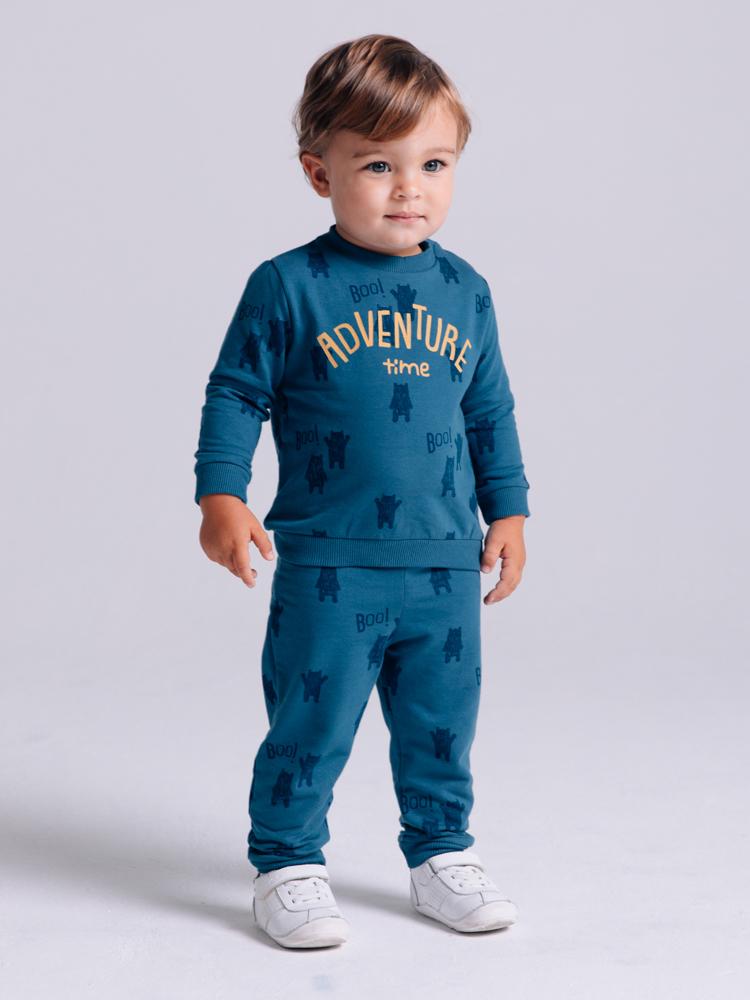 Artie - Adventure Time Boys Blue French Terry Sweatshirt - Bear Boo 3 to 4 years - Stylemykid.com