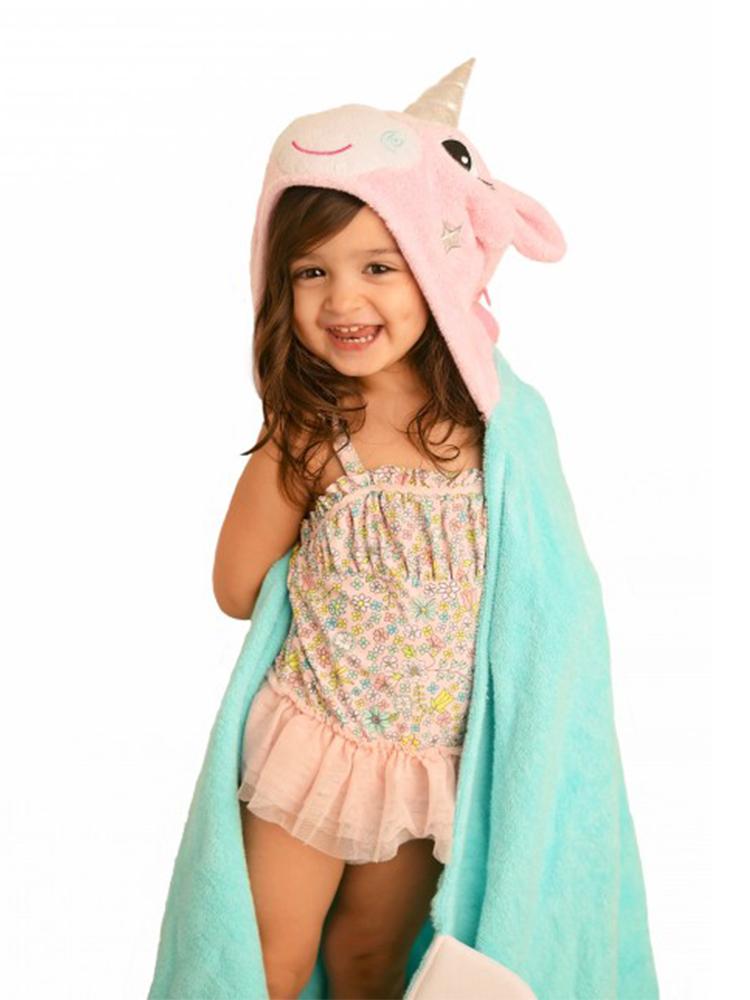 Zoocchini - Animal Cotton Kids Hooded Towel - Allie the Alicorn - 2 Years Upwards - Stylemykid.com