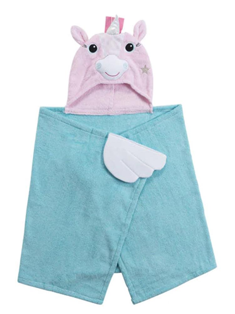 Zoocchini - Animal Cotton Kids Hooded Towel - Allie the Alicorn - 2 Years Upwards - Stylemykid.com