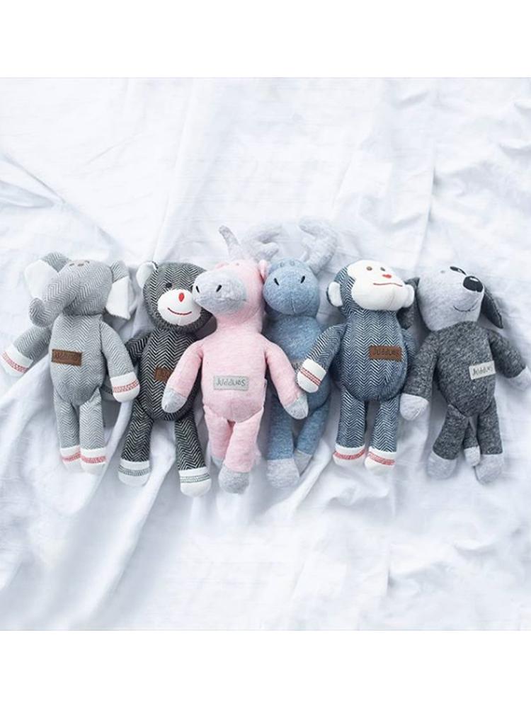 Juddlies - Baby Soft Toy Rattle Comforter - Organic Lake Blue Monkey - Cottage Collection - Stylemykid.com