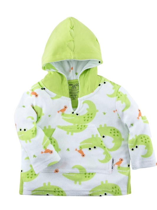 Zoocchini - Terry Bath & Swim Cover up with Character 3D Hood - Aiden the Alligator - Stylemykid.com