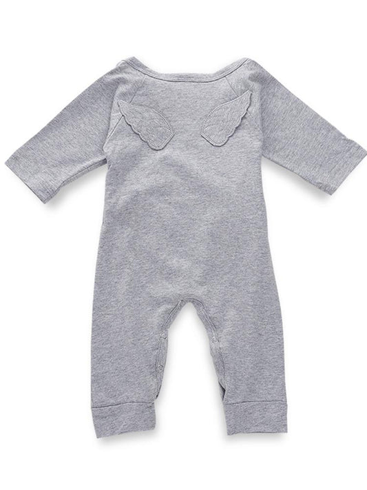 Baby & Toddler Tie-Wrap Sleepsuit with Angel Wings Detail - Grey 9 to 24 months - Stylemykid.com