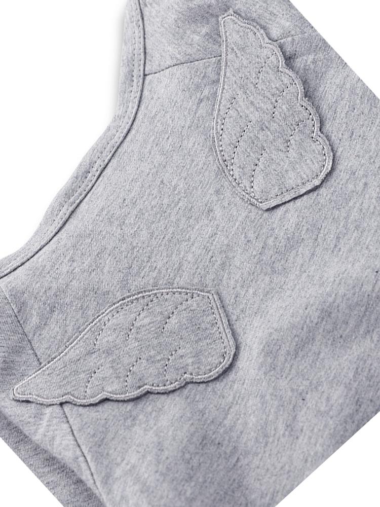 Baby & Toddler Tie-Wrap Sleepsuit with Angel Wings Detail - Grey 9 to 24 months - Stylemykid.com