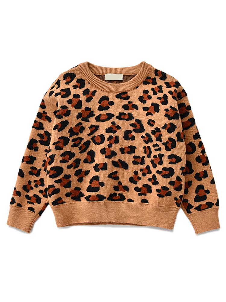 Animal Power Girls Tan & Black Animal Print Jumper - African Leopard Tan - Stylemykid.com