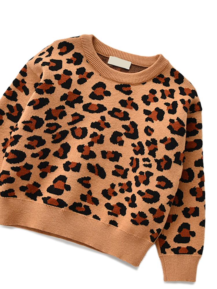 Animal Power Girls Tan & Black Animal Print Jumper - African Leopard Tan - Stylemykid.com