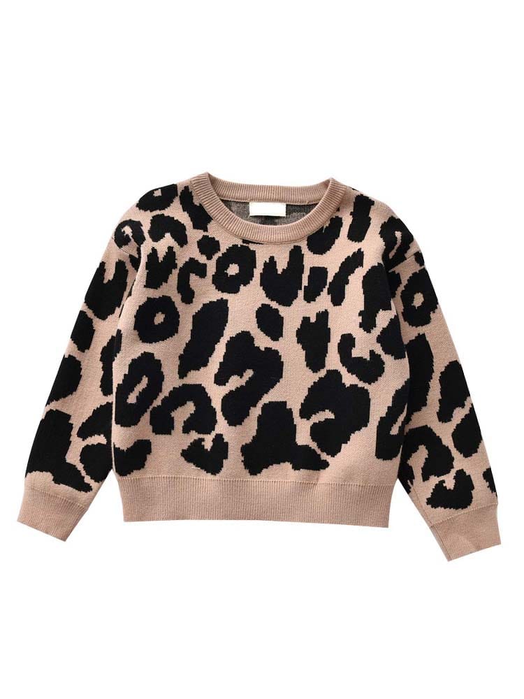 Animal Power Girls Beige & Black Animal Print Jumper - Cheetah - Stylemykid.com