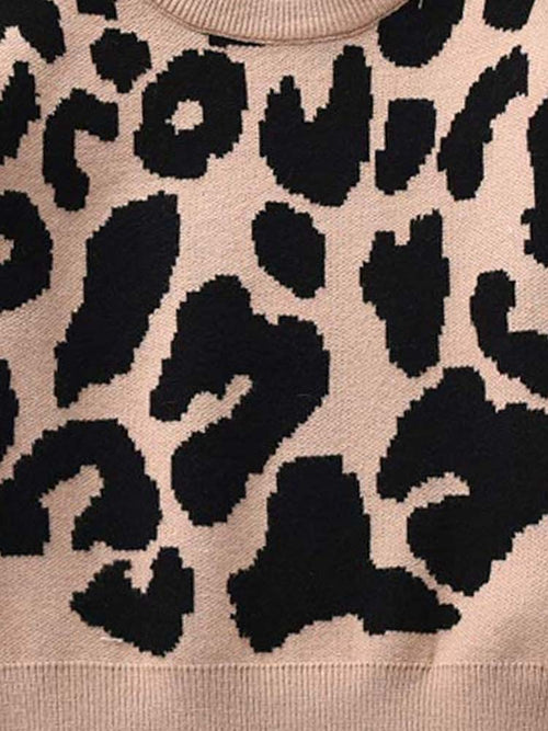 Animal Power Girls Beige & Black Animal Print Jumper - Cheetah - Stylemykid.com