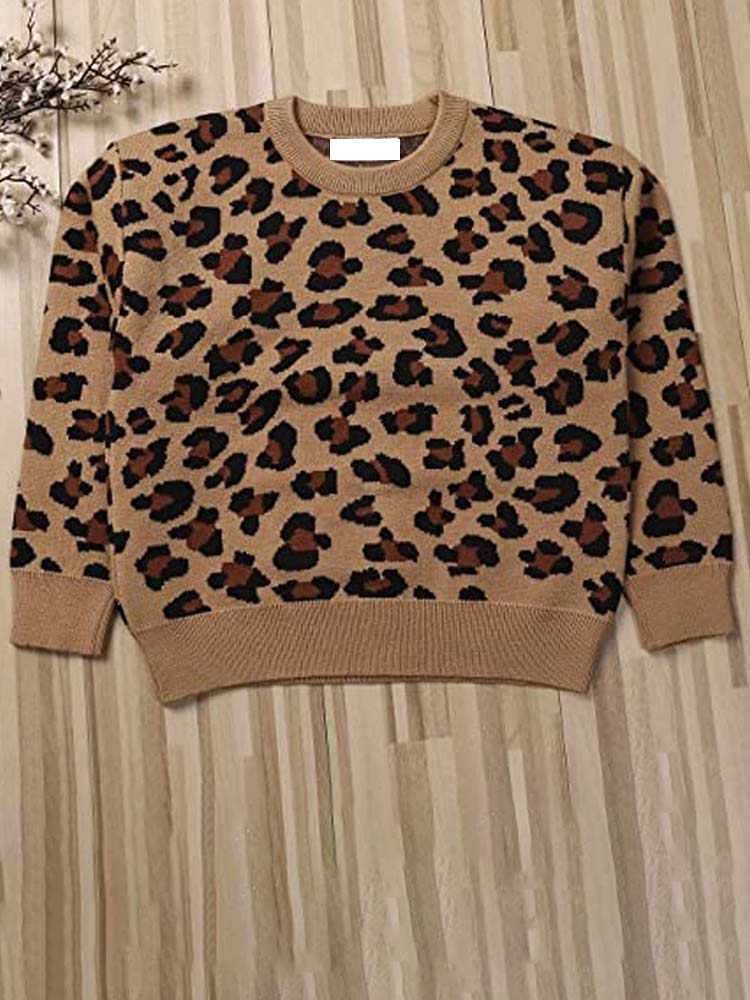 Animal Power Girls Tan & Black Animal Print Jumper - African Leopard Tan - Stylemykid.com