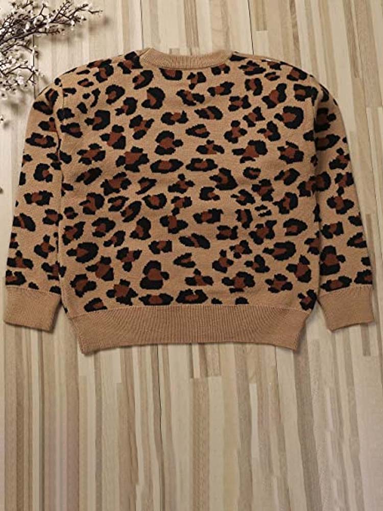Animal Power Girls Tan & Black Animal Print Jumper - African Leopard Tan - Stylemykid.com